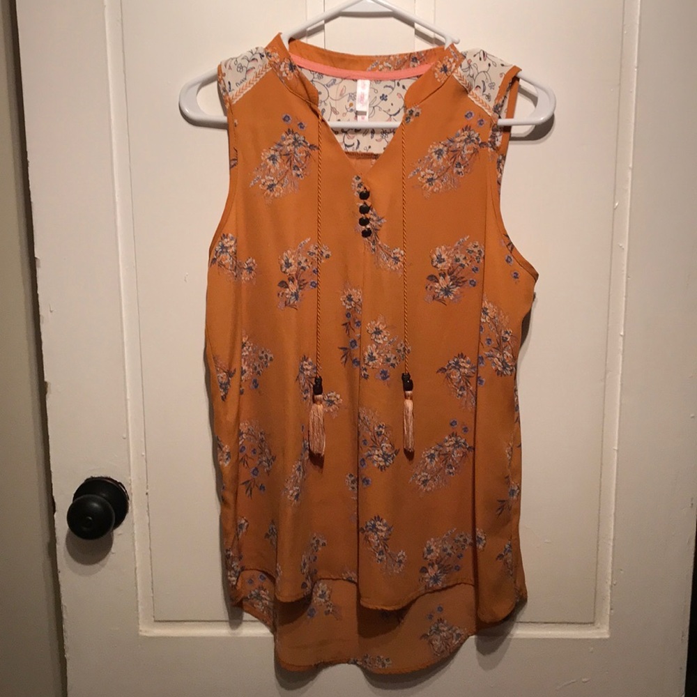 Mustard Floral Tank